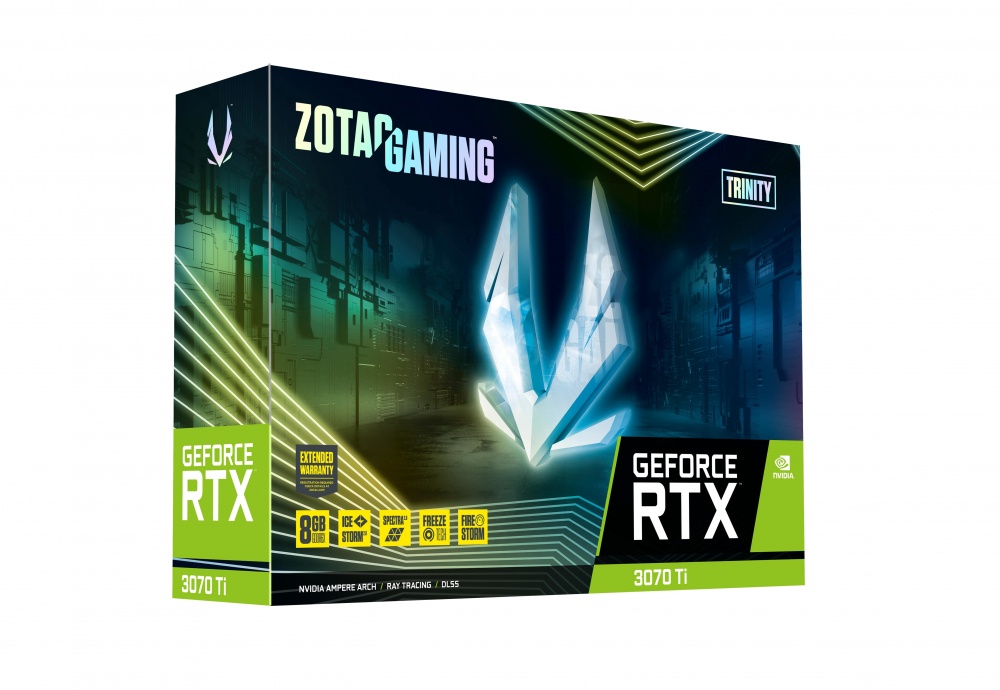 Tarjeta de Video, Tarjeta Grafica RTX 3070 Ti Zotac Trinity 8GB GDDR6X RGB PCI Express X16 4.0 Nvidia GeForce Negro Zt-A30710D-10P