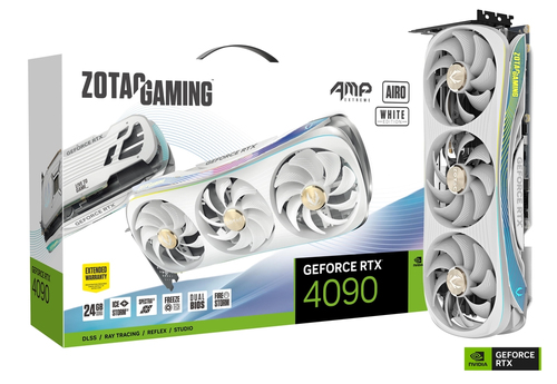 Tarjeta Gráfica Zotac Nvidia Geforce Rtx 4090 Amp Extreme Airo White 24Gb Gddr6X Zt-D40900K-10P