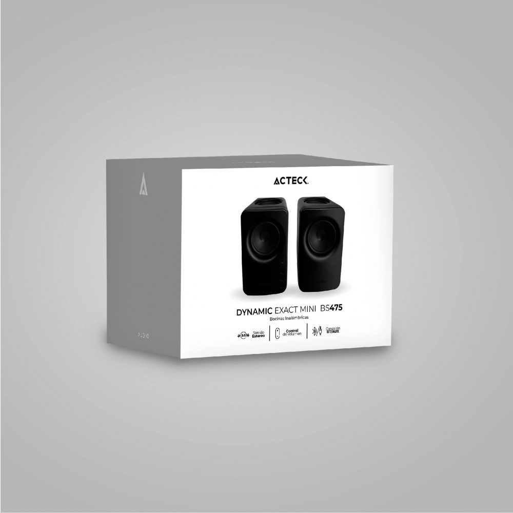 Acteck Bocina para Computadora Dynamic Exact Mini BS475, Bluetooth, Alámbrico/Inalámbrico, 2.0, 10W RMS, Negro - 2 Piezas - Imagen 3