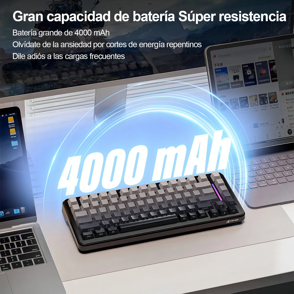 Attack Shark M86 Teclado Mecánico Gamer, 83 Teclas, 70% QWERTY en Español, inalámbrico - Imagen 8